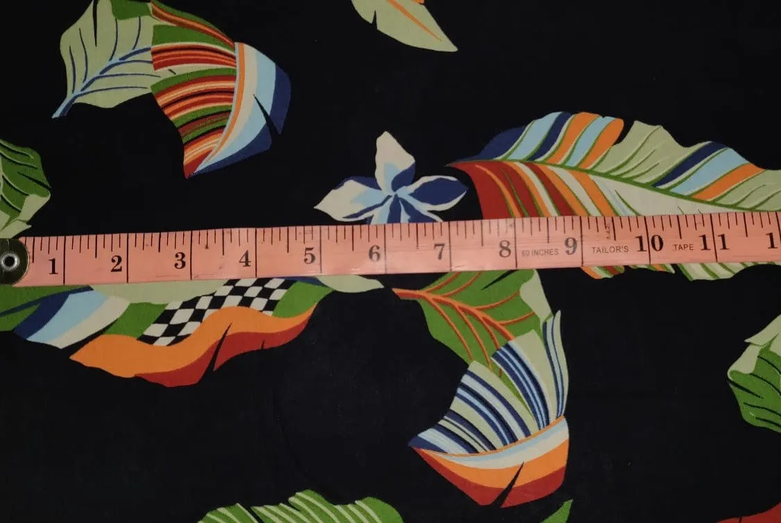 100% Cotton Poplin Print 58" wide available in two prints [ white floral jungle and black florall] [12804/05]