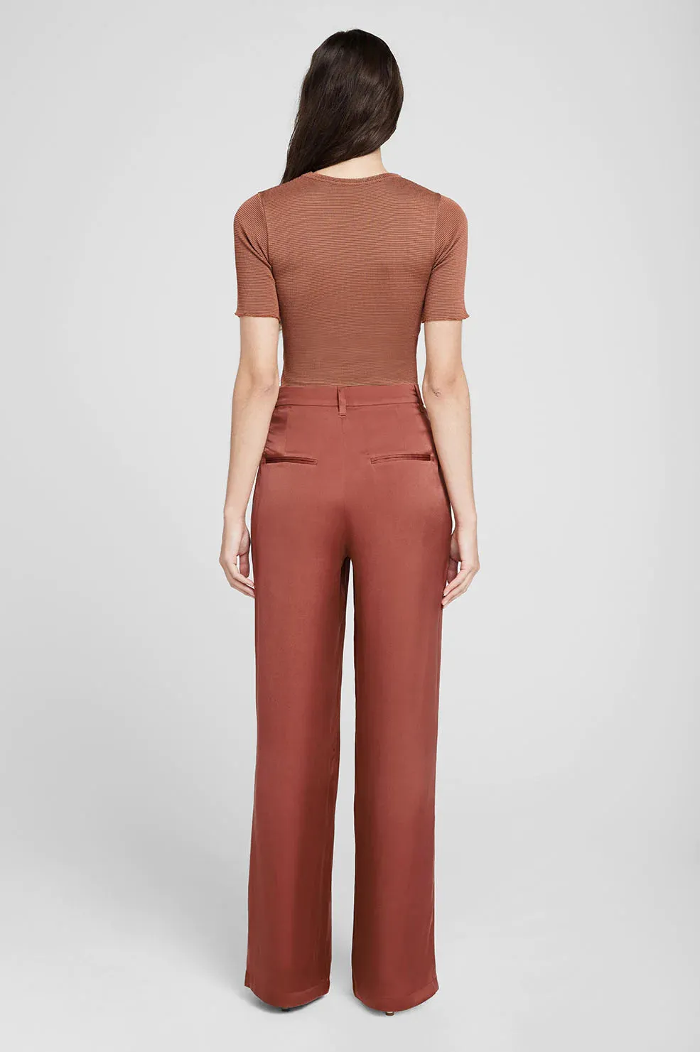 AB Carrie Pant - Terracotta Silk