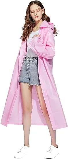 Ahsado Transparent Raincoat Rain Poncho Rain Cape Rain Jacket for Men and Women Waterproof Reusable EVA Rainwear Rain Accessories for Hiking Cycling Camping and Travel
