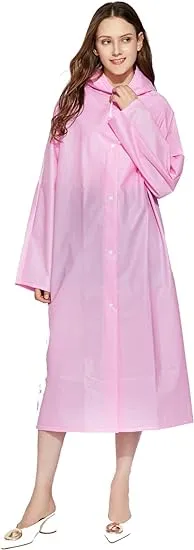 Ahsado Transparent Raincoat Rain Poncho Rain Cape Rain Jacket for Men and Women Waterproof Reusable EVA Rainwear Rain Accessories for Hiking Cycling Camping and Travel