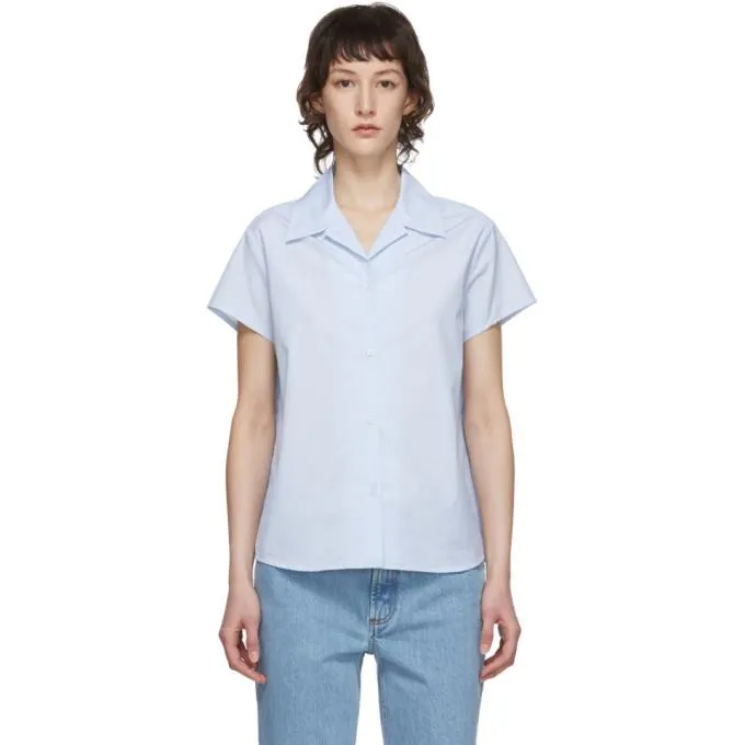A.P.C. Blue and White Marina Shirt