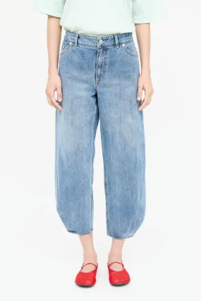 Barrel Asymmetrical Cropped Jeans