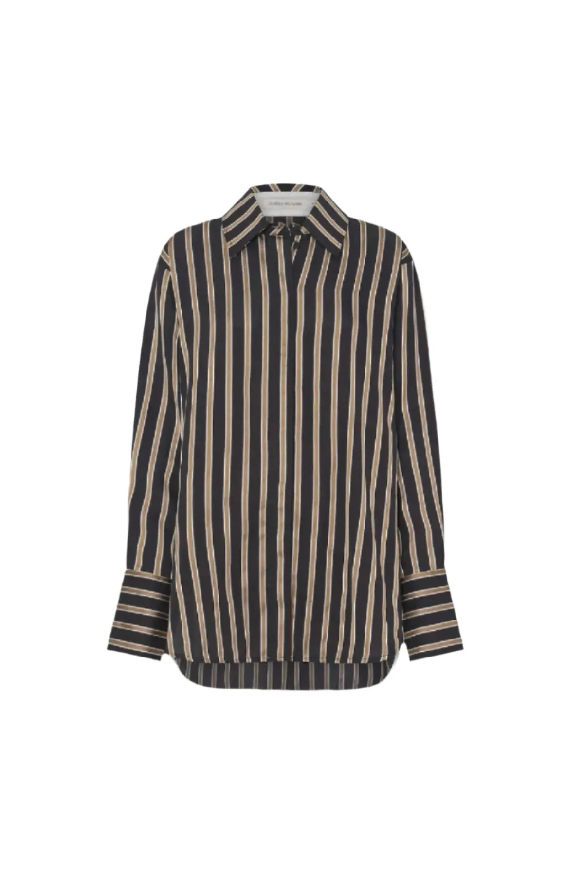Camilla and Marc Novella Shirt in Black and Bronze Stripe