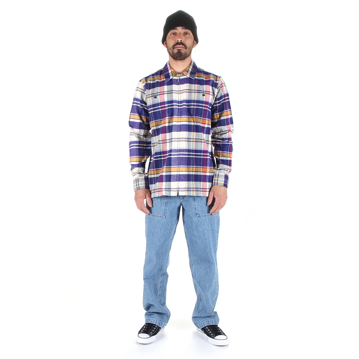 Denim Pleated Fatigue Pants