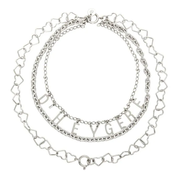 Dheygere Silver Logo Chain Necklace