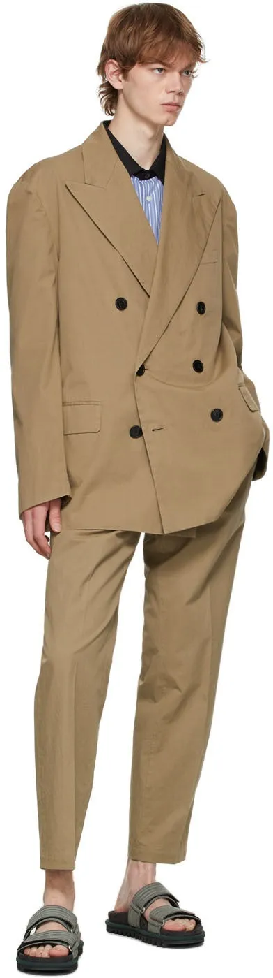 Dries Van Noten Khaki Double Breasted Blazer