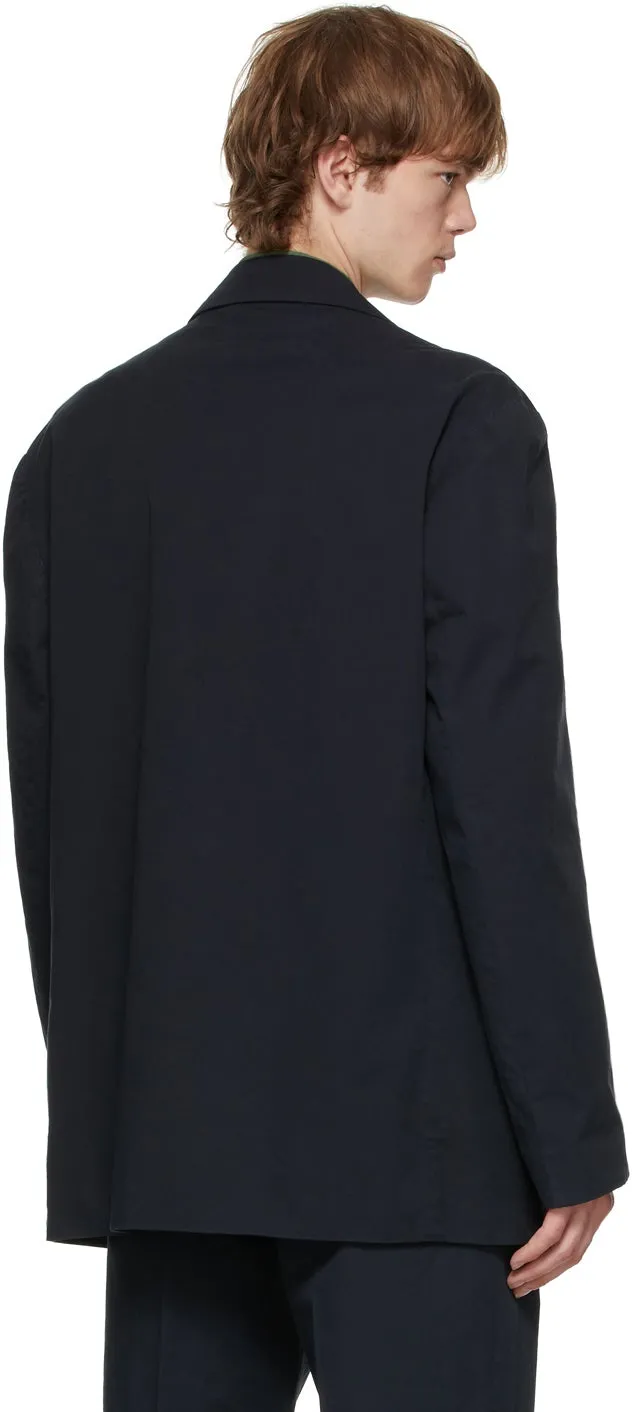 Dries Van Noten Navy Double Breasted Blazer