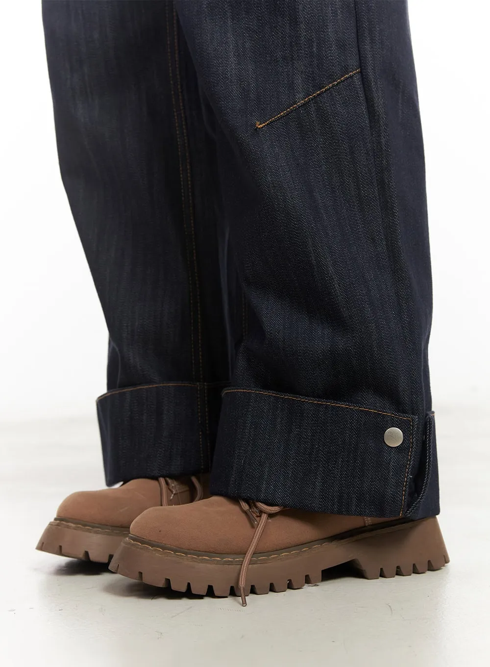 Faith Roll-Up Wide-Leg Jeans CM503