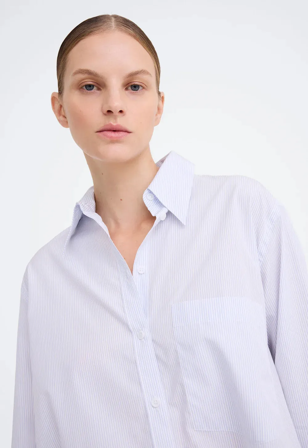 Jac and Jack Tanvi Shirt in Blue Shadow Stripe