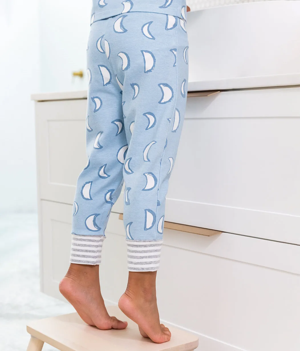 Kids Pyjama Set Long Sleeve Light Blue Eclipse Cotton