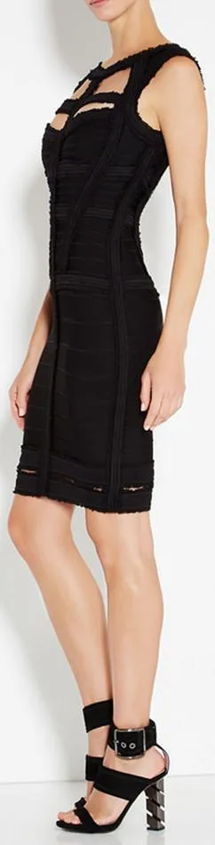 'Madyson' Cut-Out Bandage Dress, Black