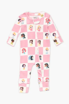 One-Piece Baby Pajamas_Disney Princess Checkerboard