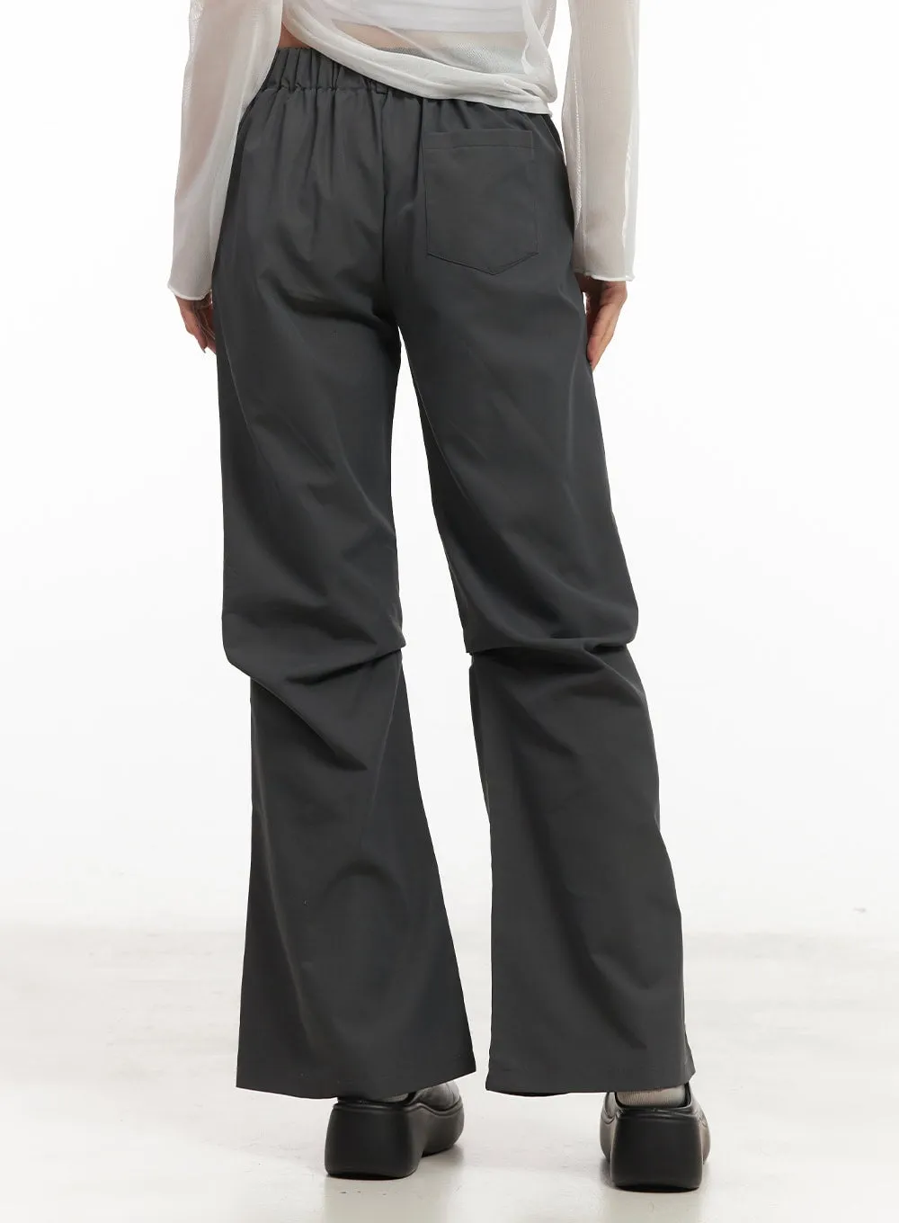 Pintuck Pleated Bootcut Skirt Pants CM503