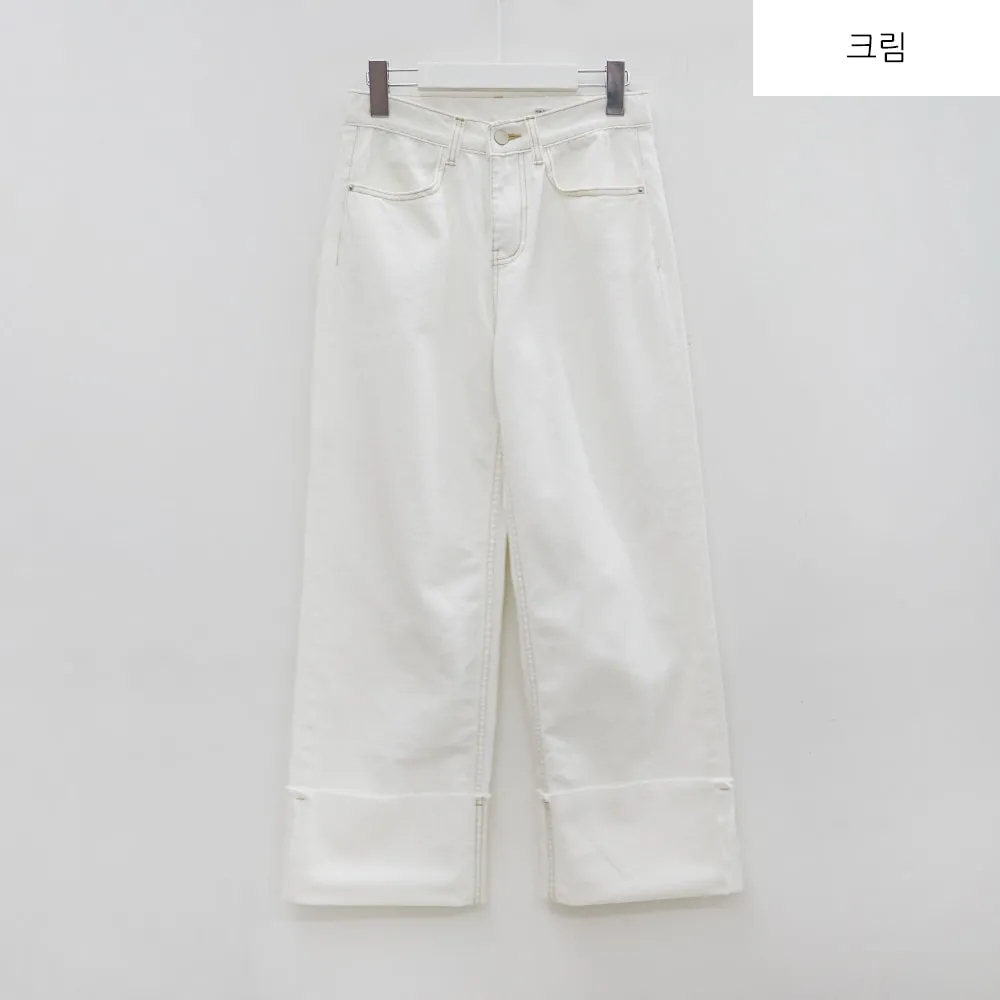 Roll Up Wide Leg Jeans BM16