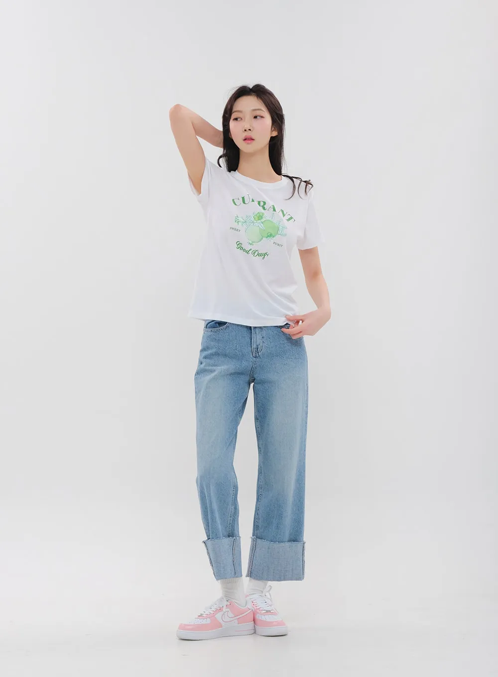 Roll Up Wide Leg Jeans BM16