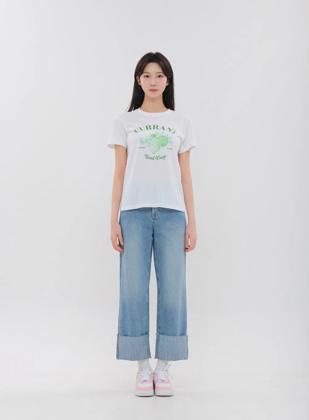 Roll Up Wide Leg Jeans BM16