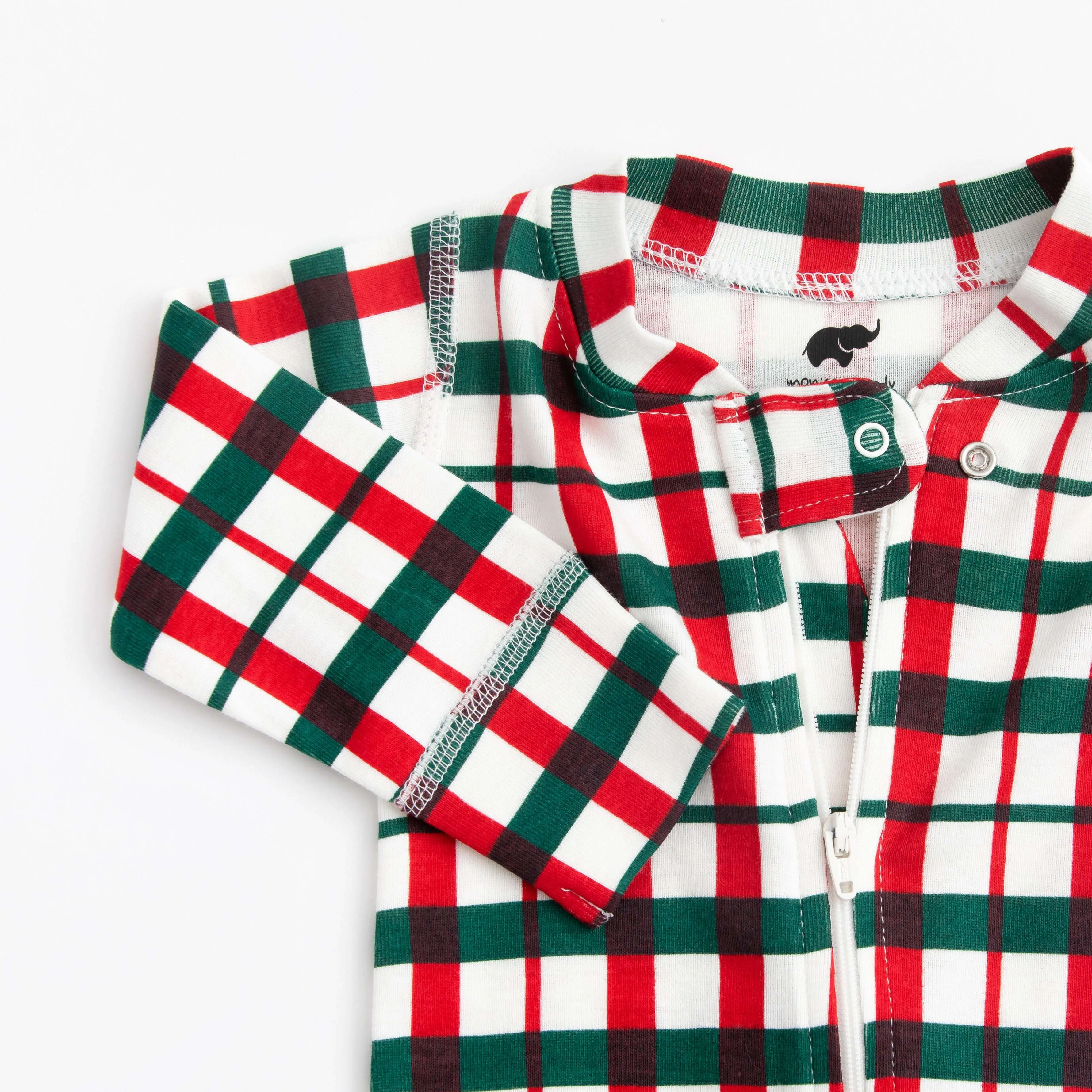 SALE - One-Piece Baby Pajamas_Festive Plaid