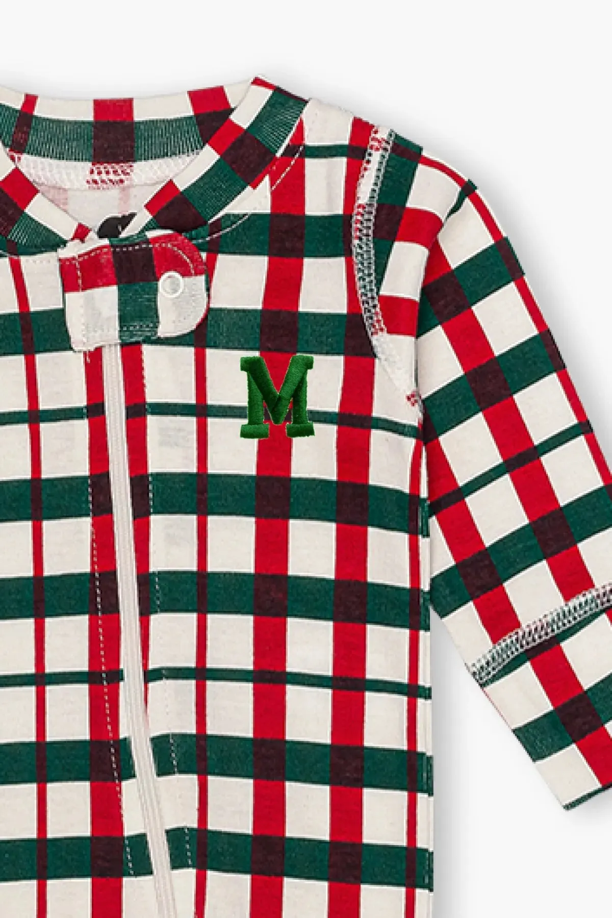 SALE - One-Piece Baby Pajamas_Festive Plaid