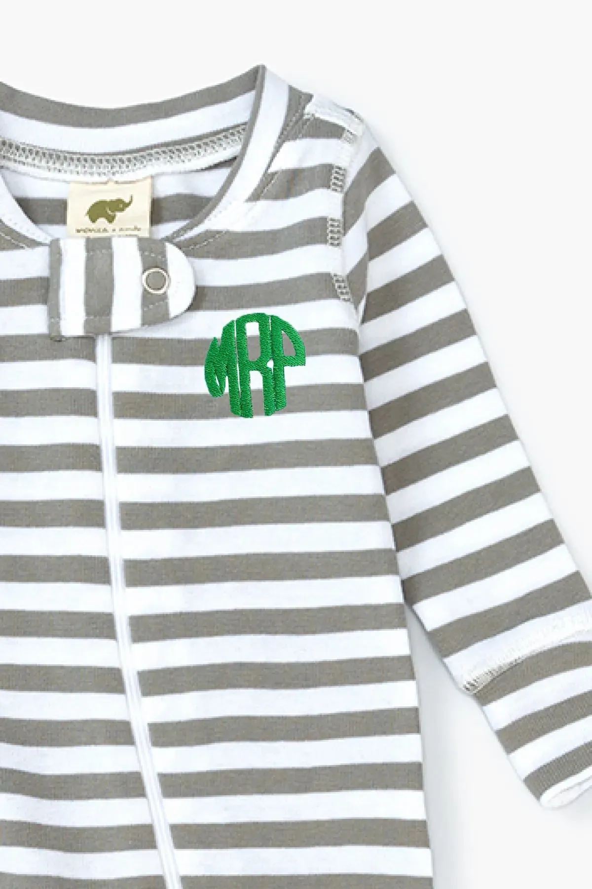 SALE - One-Piece Baby Pajamas_Grey Classic Stripe