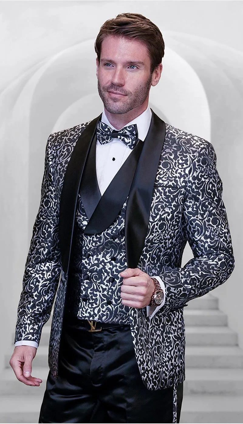 Statement  DELANO-5-BLK Mens Suit