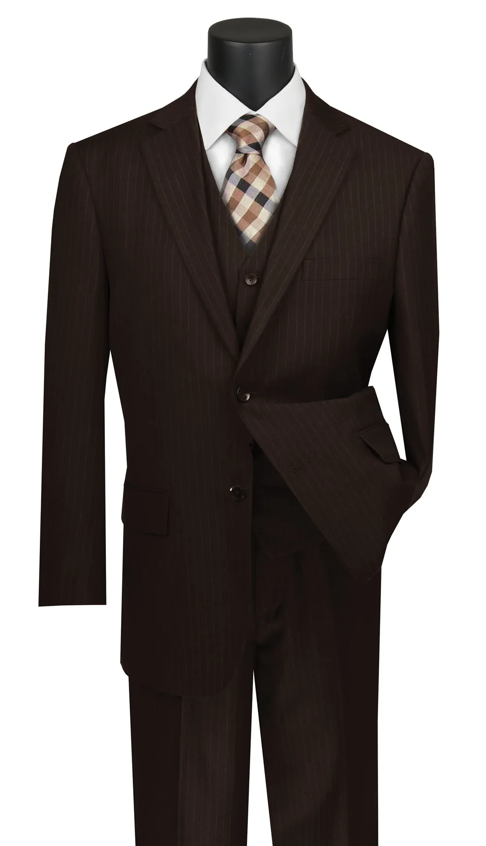 Vinci  V2RS-7-BR  Mens Suit
